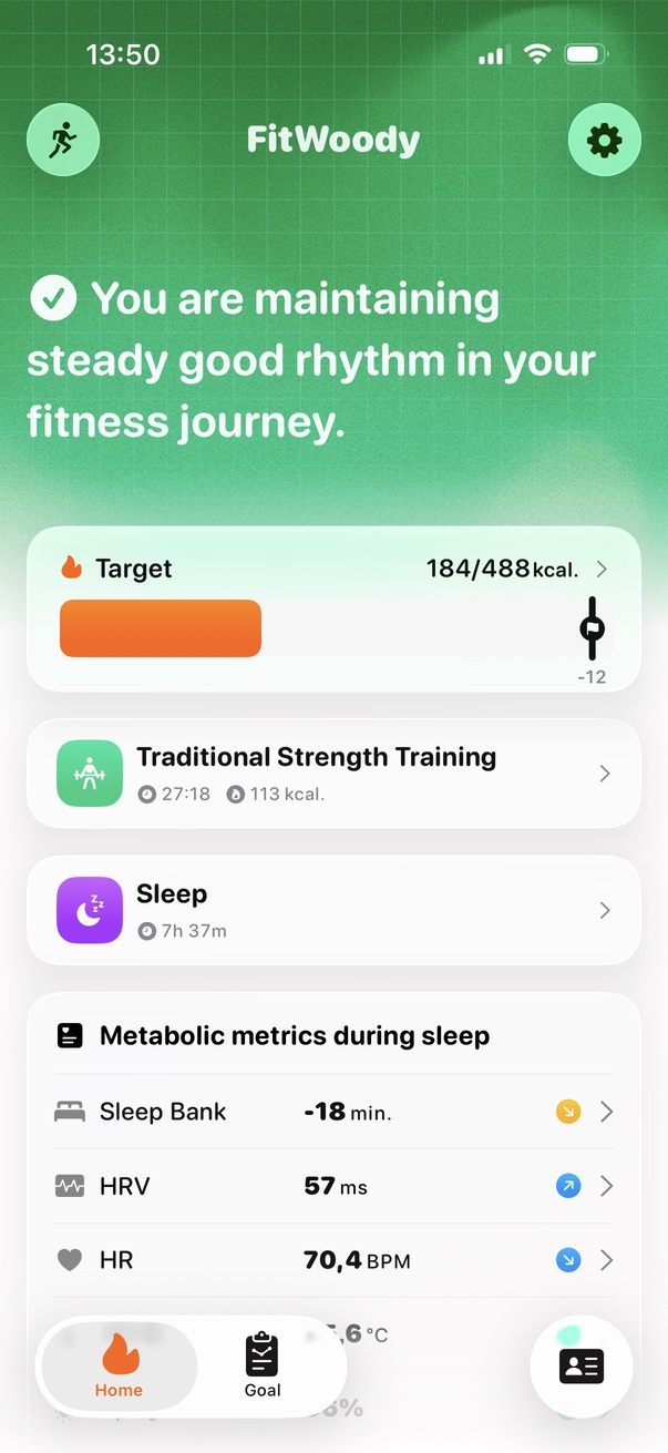 Screenshot of FitWoody